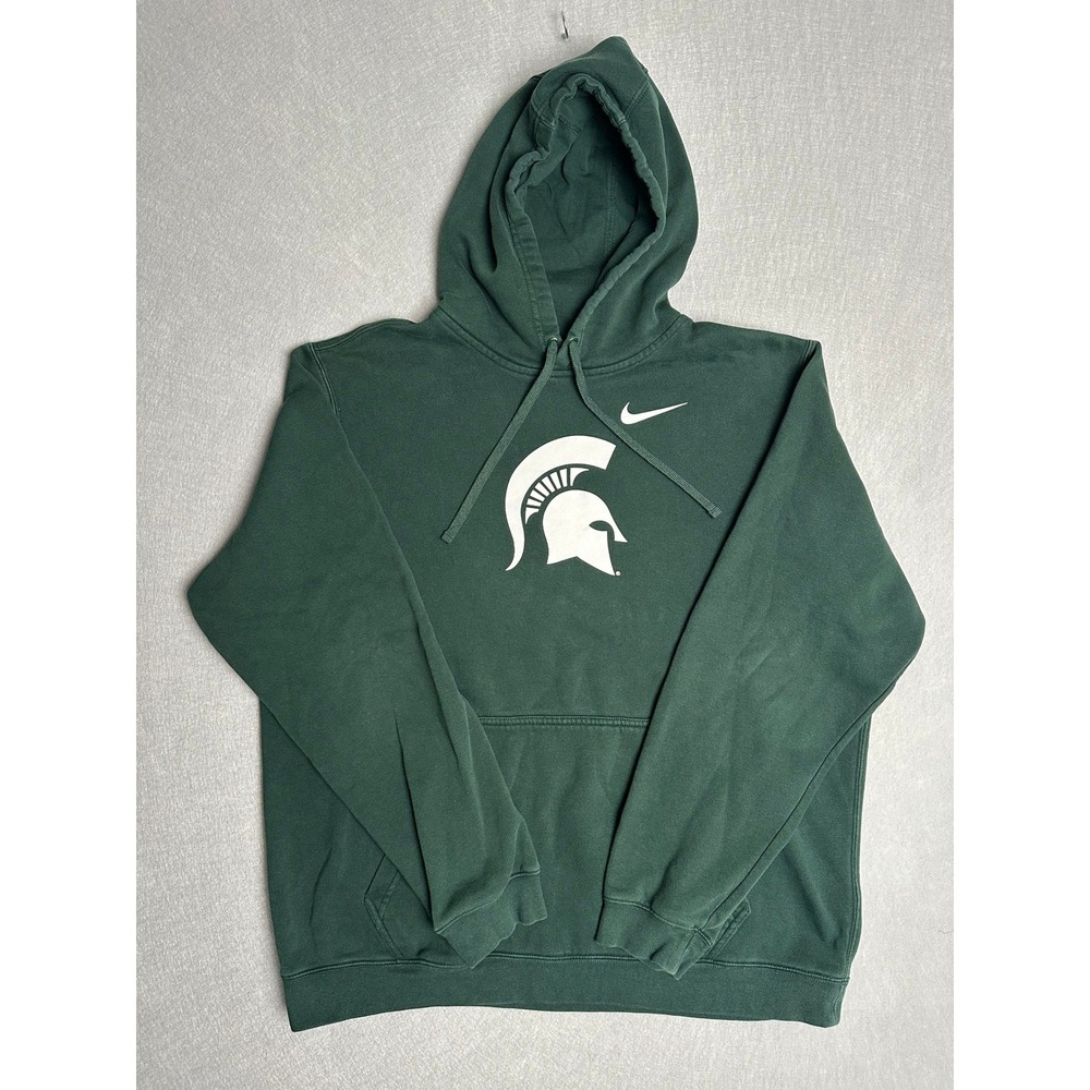 Nike Michigan State Spartans Hoodie Mens XL Green MSU NCAA Pullover Sweatshirt - Picture 1 of 6